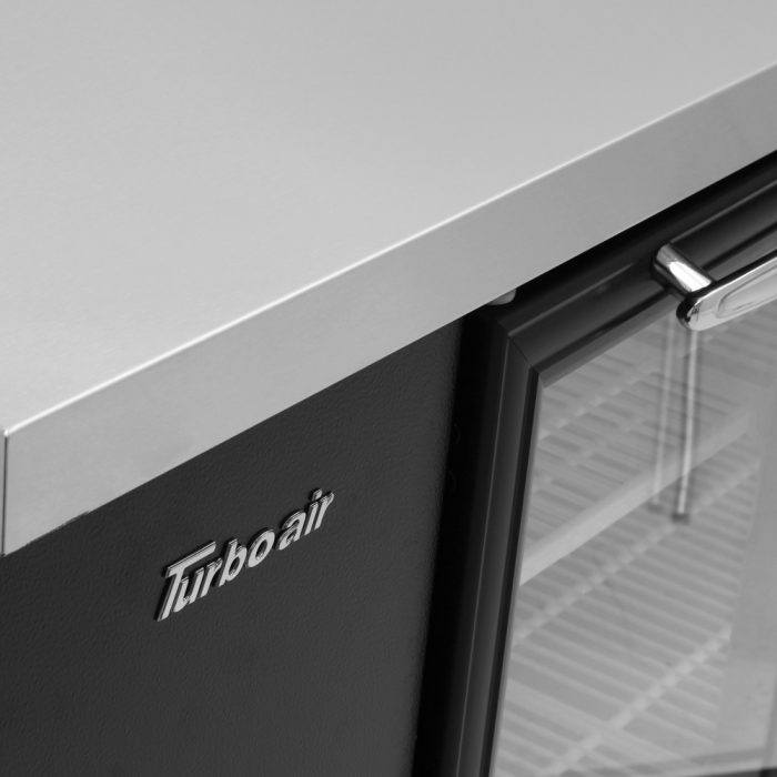 Turbo Air TBB-24-48SB-N6 24-1/2"D Narrow Back Bar Cooler, 2 Solid Door 49" Black Vinyl Exterior Back Bar Cooler, 12.2 Cu. Ft.