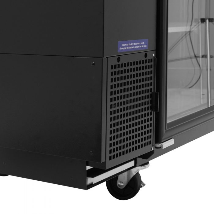 Turbo Air TBB-24-48SG-N 24.5" Deep Narrow Back Bar Cooler, 2 Glass Door 49" Black Vinyl Exterior Back Bar Cooler, 12.2 Cu. Ft.