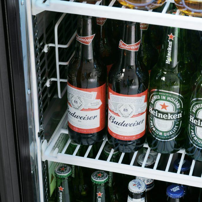 Turbo Air TBB-24-60SB-N6 24.5" Deep Narrow Back Bar Cooler, 2 Solid Door 61" Black Vinyl Exterior Back Bar Cooler, 16.4 Cu. Ft.