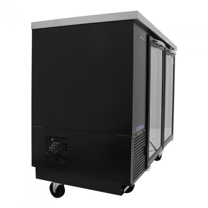 Turbo Air TBB-24-60SG-N 24.5" Deep Narrow Back Bar Cooler, 2 Glass Door 61" Black Vinyl Exterior Back Bar Cooler, 16.4 Cu. Ft.