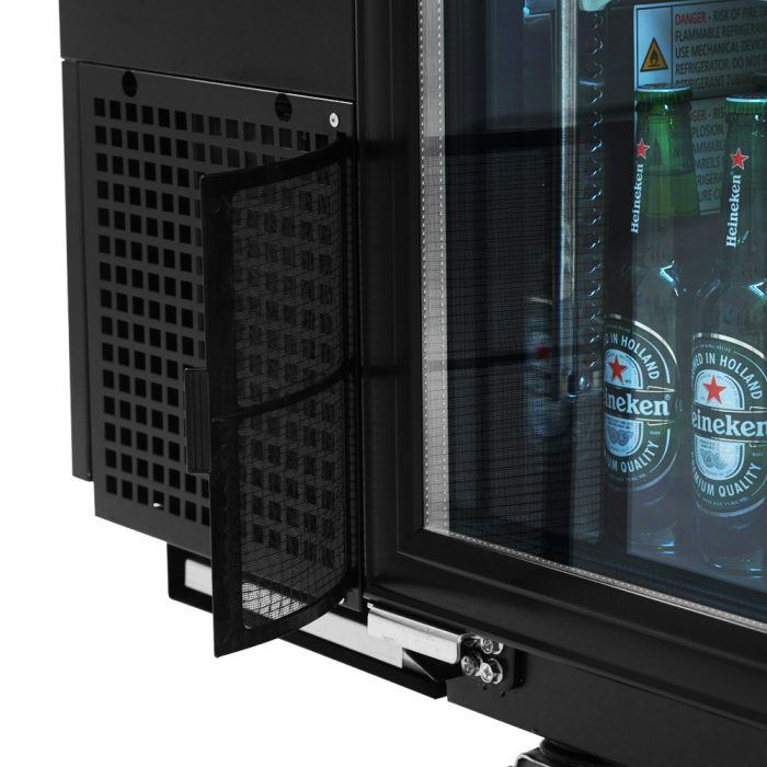 Turbo Air TBB-24-72SG-N 24.5" Deep Narrow Back Bar Cooler, 3 Glass Door 73" Black Vinyl Exterior Back Bar Cooler, 20.6 Cu. Ft.