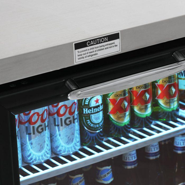 Turbo Air TBB-24-72SG-N 24.5" Deep Narrow Back Bar Cooler, 3 Glass Door 73" Black Vinyl Exterior Back Bar Cooler, 20.6 Cu. Ft.