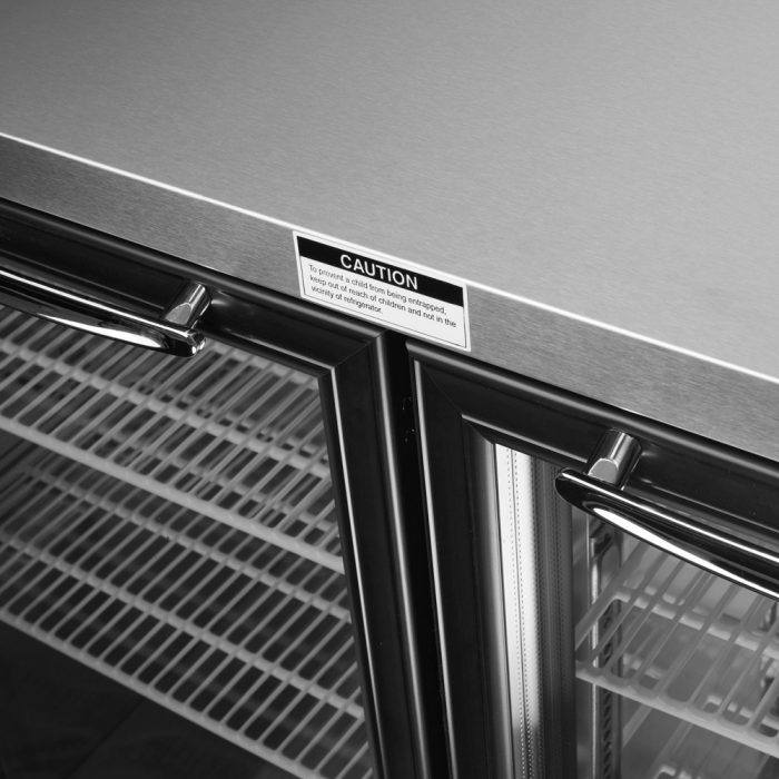 Turbo Air TBB-2SG-N 2 Glass Door 59" Back Bar Cooler, Black Vinyl Exterior, 19 Cu. Ft.