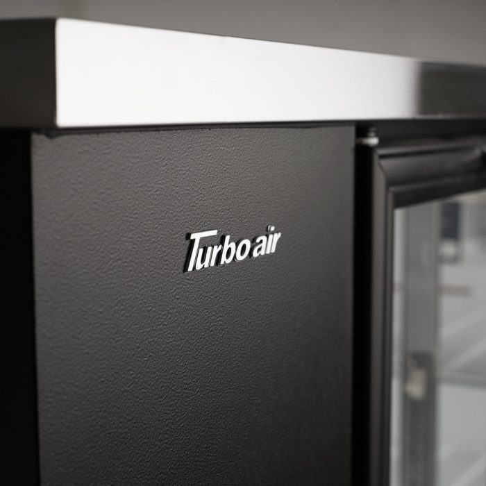 Turbo Air TBB-2SG-N 2 Glass Door 59" Back Bar Cooler, Black Vinyl Exterior, 19 Cu. Ft.