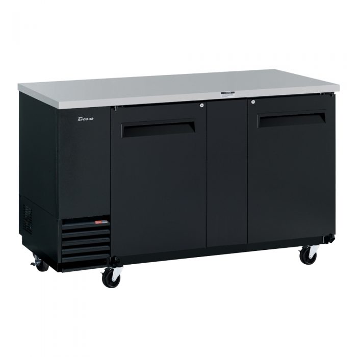 Turbo Air TBB-3SB-N6 2 Solid Door 69" Back Bar Cooler, Black Vinyl Exterior, 23 Cu. Ft.