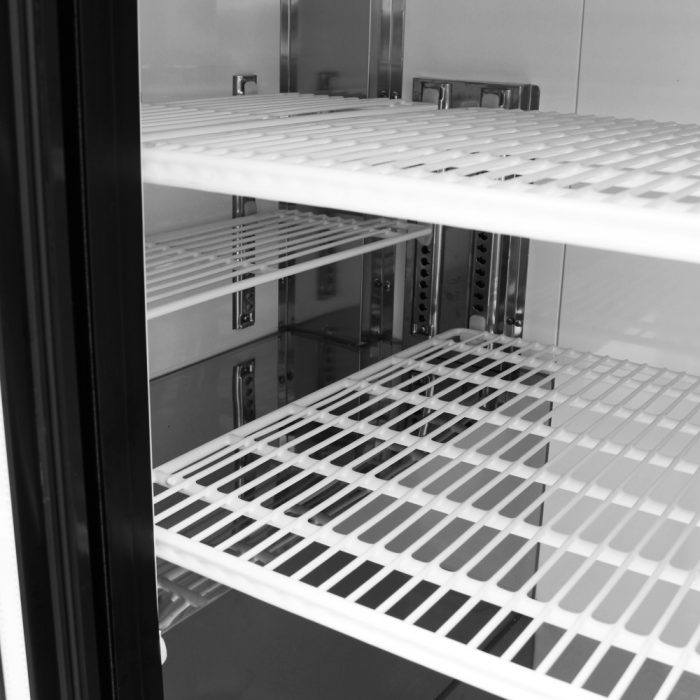 Turbo Air TBB-4SB-N 3 Solid Door 90" Back Bar Cooler, Black Vinyl Exterior, 36.4 Cu. Ft.