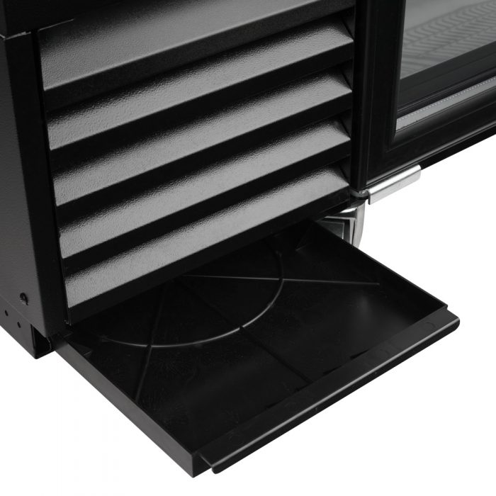 Turbo Air TBB-4SG-N 3 Glass Door 90" Back Bar Cooler, Black Vinyl Exterior, 36.4 Cu. Ft.