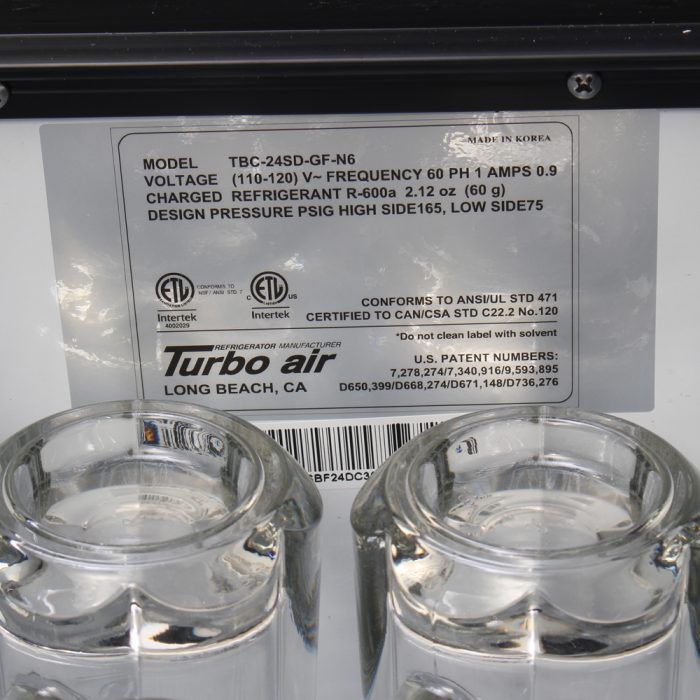 Turbo Air TBC-50SD-GF-N 2 Lids Stainless Steel Exterior Glass Chiller & Froster