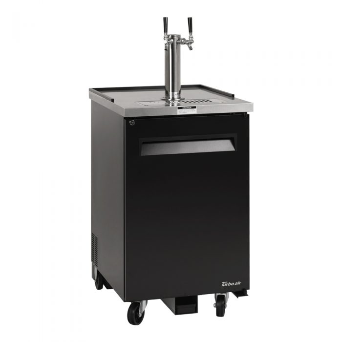 Turbo Air TBD, 1SB, N6 1 Keg Capacity Beer Dispenser, Black Vinyl Exterior