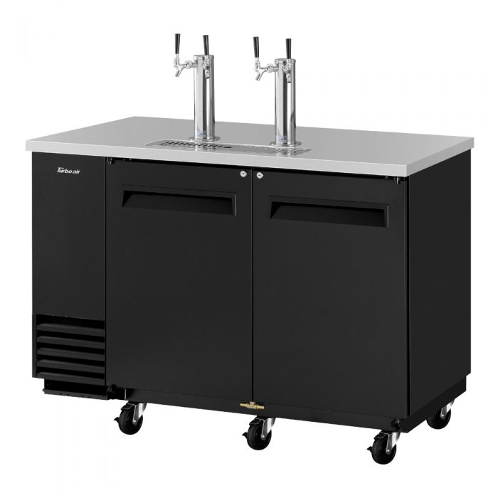 Turbo Air TBD, 2SB, N6 2 Keg Capacity Beer Dispenser, Black Vinyl Exterior