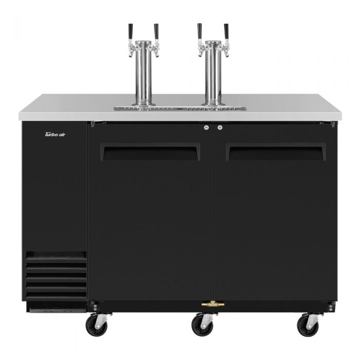 Turbo Air TBD, 2SB, N6 2 Keg Capacity Beer Dispenser, Black Vinyl Exterior