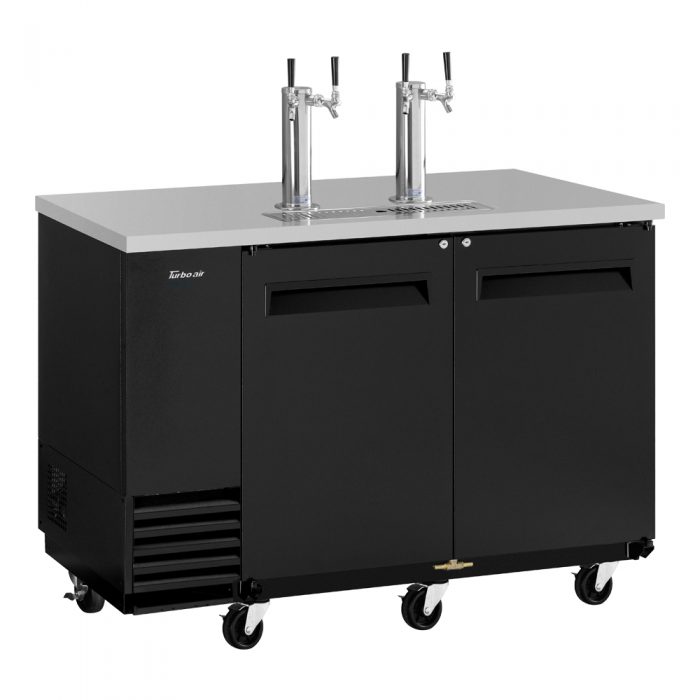 Turbo Air TBD, 2SB, N6 2 Keg Capacity Beer Dispenser, Black Vinyl Exterior