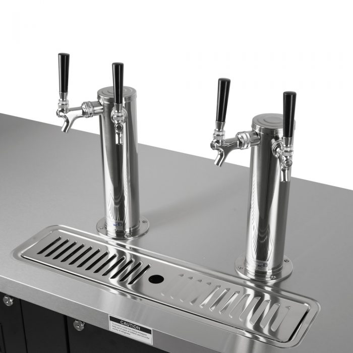 Turbo Air TBD, 2SB, N6 2 Keg Capacity Beer Dispenser, Black Vinyl Exterior