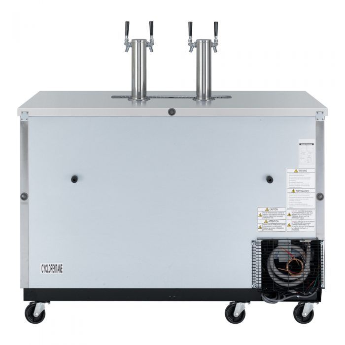 Turbo Air TBD, 2SD, N6 2 Keg Capacity Beer Dispenser, Stainless Steel Exterior