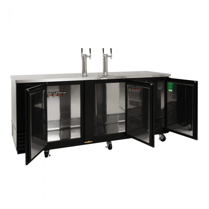Turbo Air TBD, 4SB, N 4 Keg Capacity Beer Dispenser, Black Vinyl Exterior