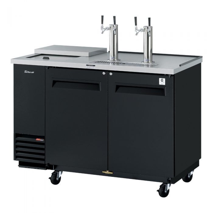 Turbo Air TCB, 2SB, N6 2 Keg Capacity Club Top Beer Dispenser, Black Vinyl Exterior