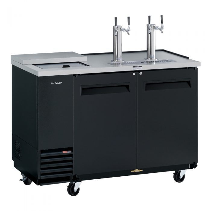 Turbo Air TCB, 2SB, N6 2 Keg Capacity Club Top Beer Dispenser, Black Vinyl Exterior