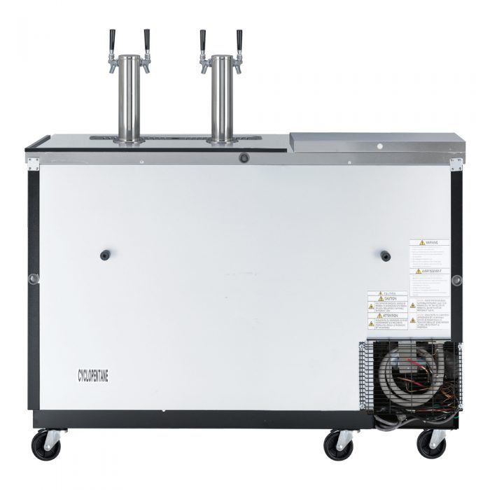 Turbo Air TCB, 2SB, N6 2 Keg Capacity Club Top Beer Dispenser, Black Vinyl Exterior