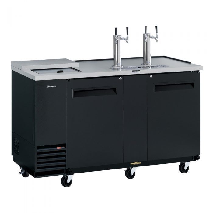 Turbo Air TCB, 3SB, N6 3 Keg Capacity Club Top Beer Dispenser, Black Vinyl Exterior