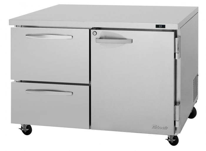 Turbo Air PUR-48-D2R-N 2 Drawer and 1 Door Undercounter Refrigerator, 12.2 Cu. Ft.