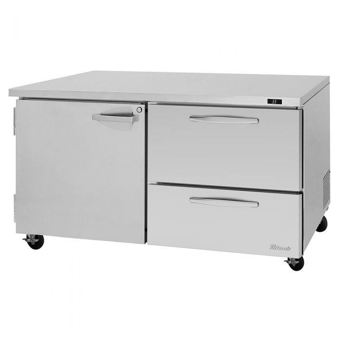 Turbo Air PUR-60-D2R-N 2 Drawer and 1 Door Undercounter Refrigerator, 17 Cu. Ft.