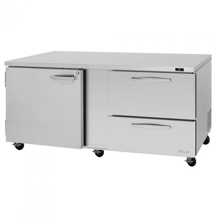 Turbo Air PUR-72-D2R-N 2 Drawer and 1 Door Undercounter Refrigerator, 18.8 Cu. Ft.