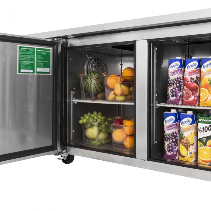 Turbo Air JUR-60S-N6 2 Solid Door Undercounter Refrigerator, Side Mount, Narrow, 11.3 Cu. Ft.