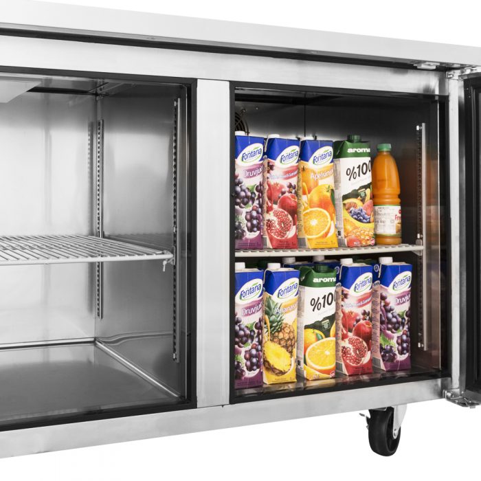 Turbo Air JUR-60S-N6 2 Solid Door Undercounter Refrigerator, Side Mount, Narrow, 11.3 Cu. Ft.