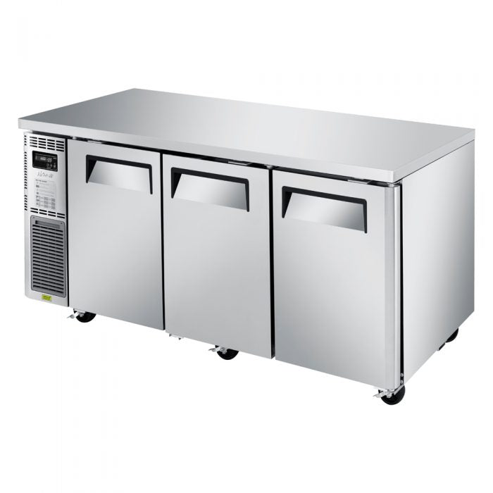 Turbo Air JUR-72S-N6 3 Solid Door Undercounter Refrigerator, Side Mount, Narrow, 15.1 Cu. Ft.