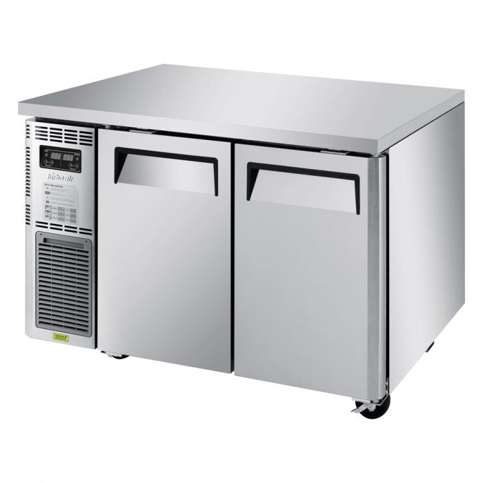 Turbo Air JURF-48-N 2 Solid Door Undercounter Refrigerator and Freezer, Side Mount, 4.48 Cu. Ft.
