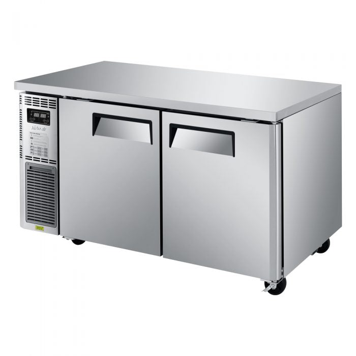 Turbo Air JURF-60-N 2 Solid Door Undercounter Refrigerator and Freezer, Side Mount, 6.28 Cu. Ft.