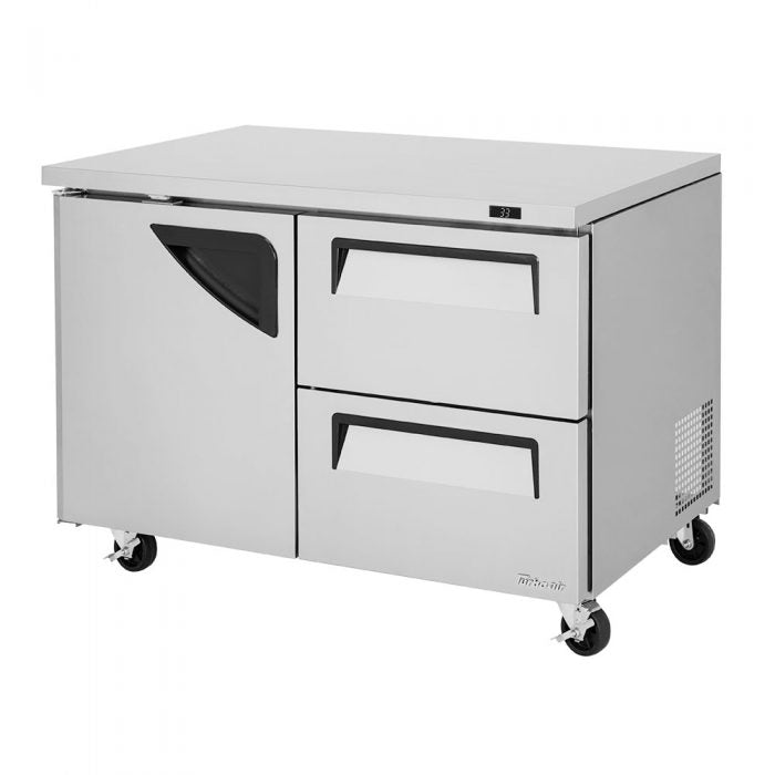Turbo Air TUR-48SD-D2-N 1 Solid Door and 2 Drawer Undercounter Refrigerator, 12.2 Cu. Ft.