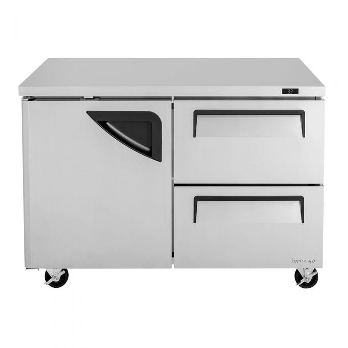 Turbo Air TUR-48SD-D2-N 1 Solid Door and 2 Drawer Undercounter Refrigerator, 12.2 Cu. Ft.
