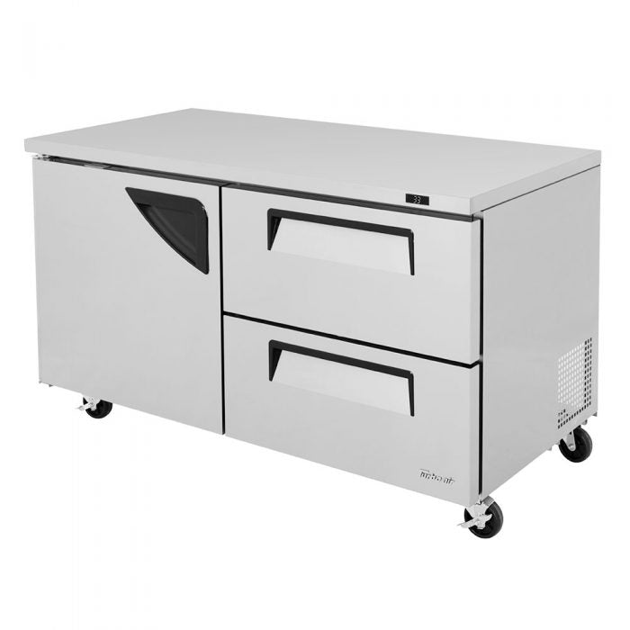 Turbo Air TUR-60SD-D2-N 1 Solid Door and 2 Drawer Undercounter Refrigerator, 17 Cu. Ft.