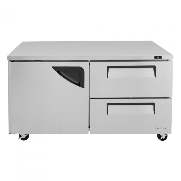 Turbo Air TUR-60SD-D2-N 1 Solid Door and 2 Drawer Undercounter Refrigerator, 17 Cu. Ft.