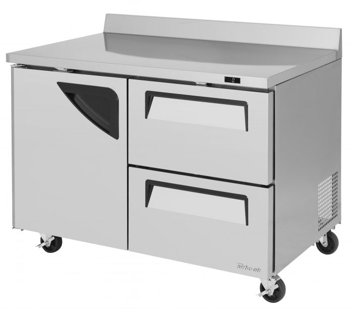 Turbo Air TWF-48SD-D2-N 1 Solid Door and 2 Drawer Worktop Freezer, 12 Cu. Ft.