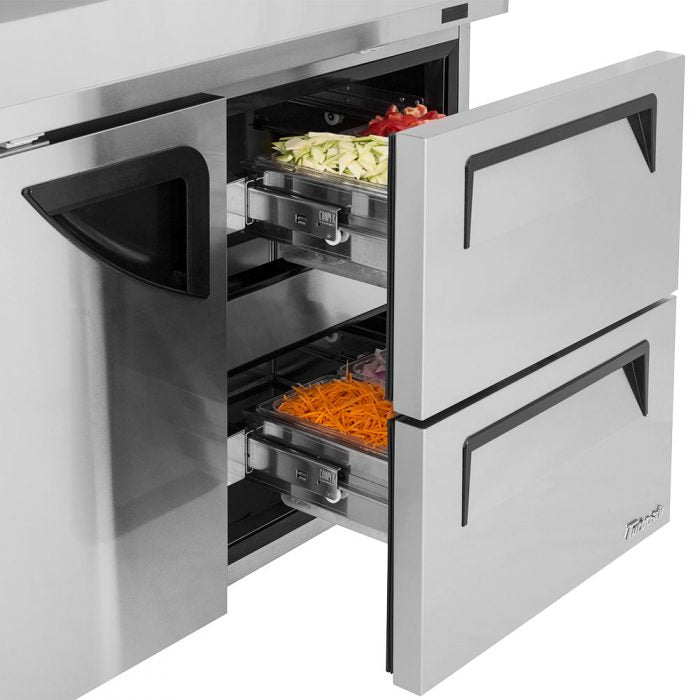 Turbo Air TWF-48SD-D2-N 1 Solid Door and 2 Drawer Worktop Freezer, 12 Cu. Ft.
