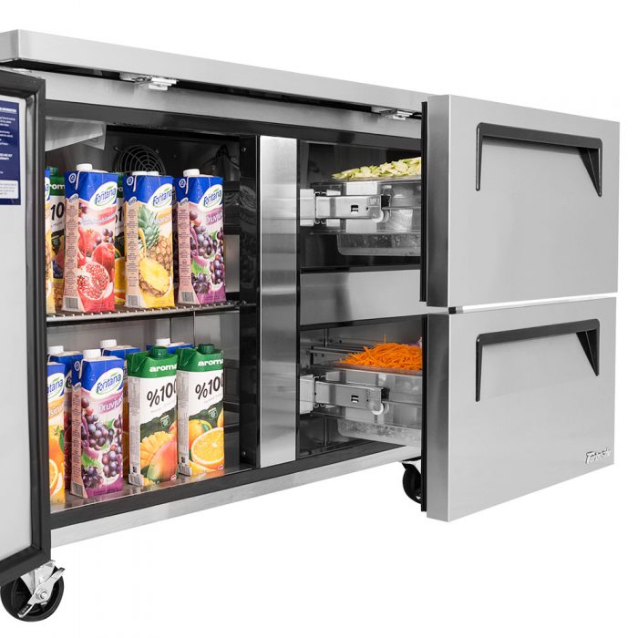 Turbo Air TWF-48SD-D2-N 1 Solid Door and 2 Drawer Worktop Freezer, 12 Cu. Ft.
