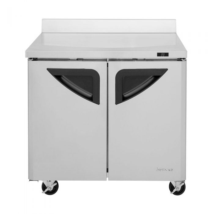 Turbo Air TWR-36SD-N6 2 Solid Door Worktop Refrigerator, 9 Cu. Ft.