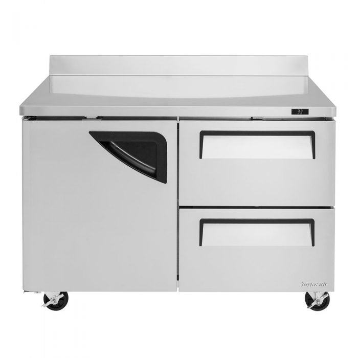 Turbo Air TWR-48SD-D2-N 1 Solid Door and 2 Drawer Worktop Refrigerator, 12 Cu. Ft.