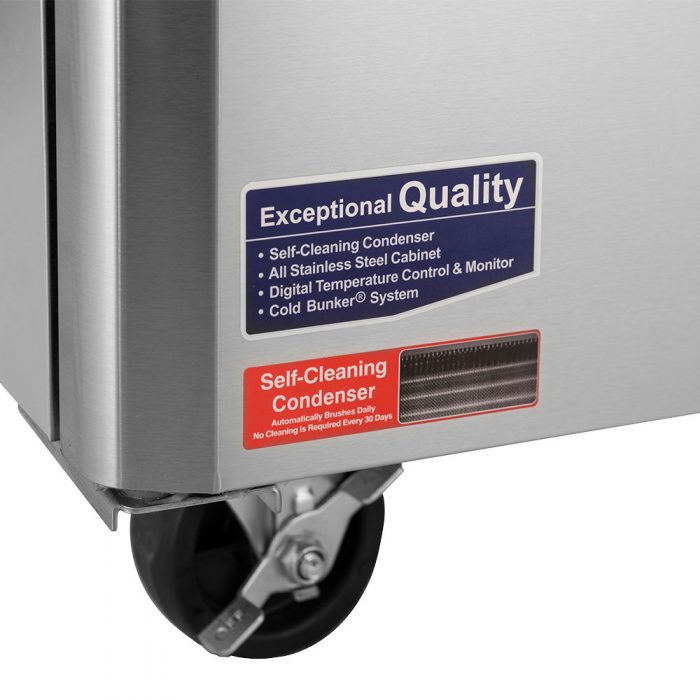 Turbo Air TWR-72SD-N 3 Solid Door Worktop Refrigerator, 19 Cu. Ft.