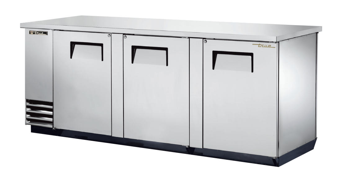 True TBB-4PT-S Pass-Thru Back Bar Cooler, 90 3/8" Wide, 3 Front / 3 Back Doors
