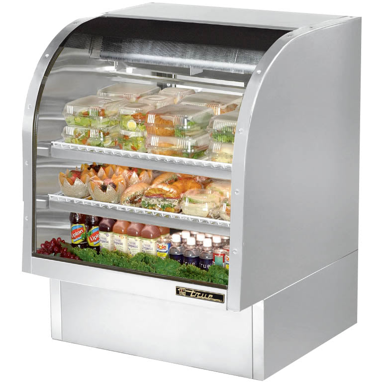 True TCGG-36-S-LD Refrigerated Deli Display Case, 36 1/4" Wide, 2 Doors, 2 Shelves