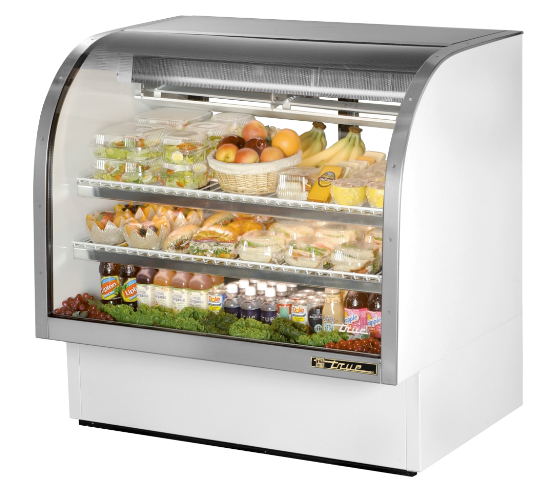 True TCGG-48-LD Refrigerated Deli Display Case, 48 1/4" Wide, 2 Doors, 2 Shelves