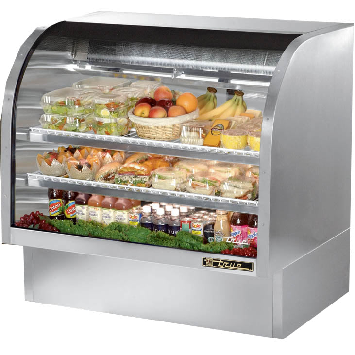 True TCGG-48-S-LD Refrigerated Deli Display Case, 48 1/4" Wide, 2 Doors, 2 Shelves
