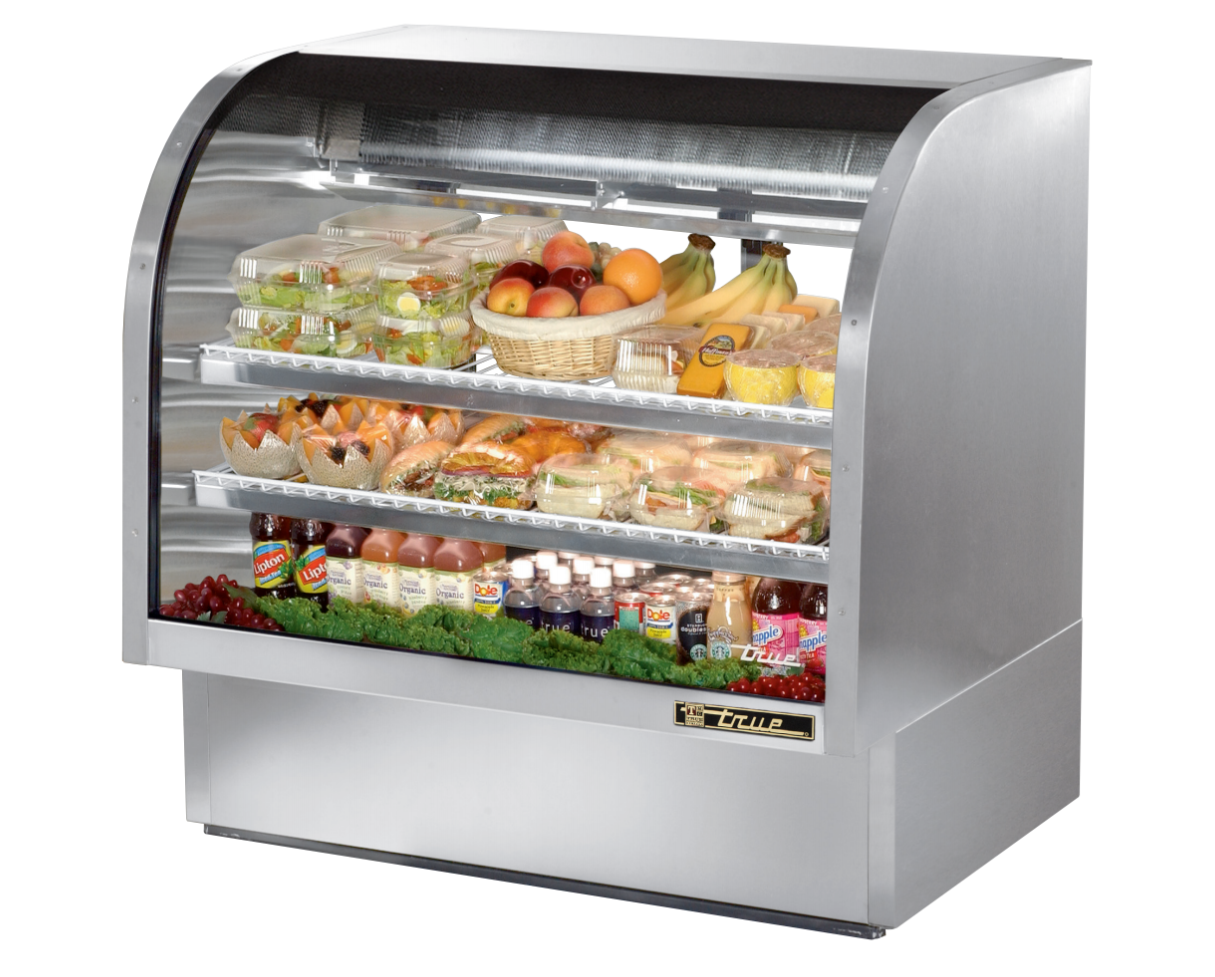 True TCGG-48-S-LD Refrigerated Deli Display Case, 48 1/4" Wide, 2 Doors, 2 Shelves