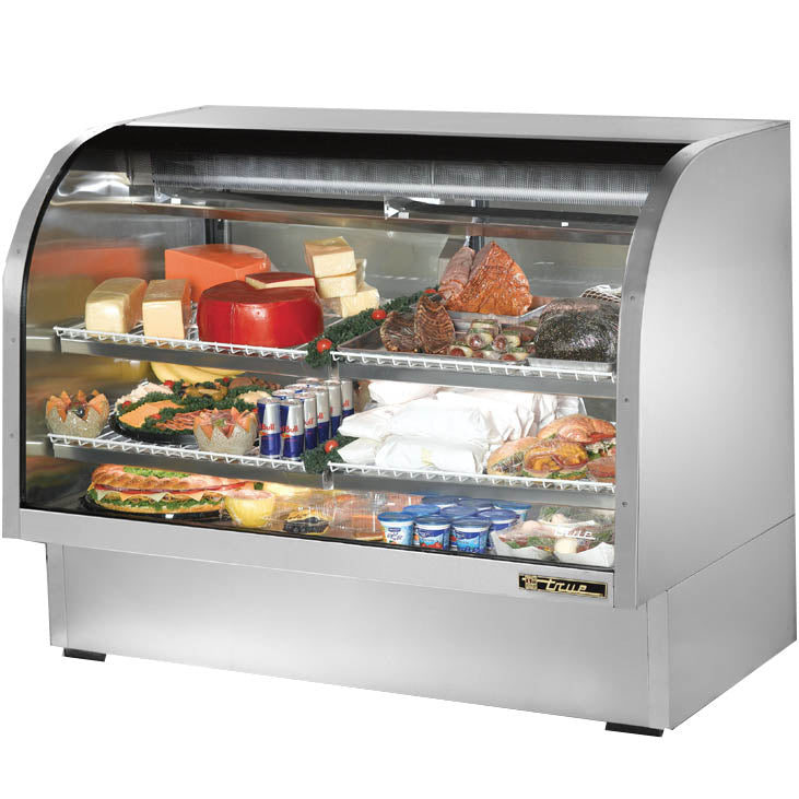 True TCGG-60-S-LD Refrigerated Deli Display Case, 60 1/4" Wide, 2 Doors, 4 Shelves