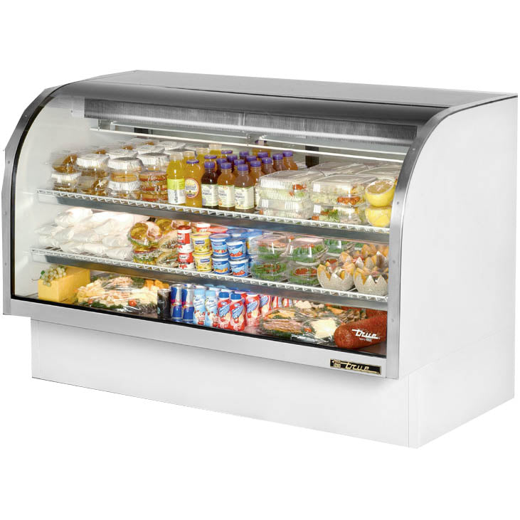 True TCGG-72-LD Refrigerated Deli Display Case, 72 1/4" Wide, 2 Doors, 2 Shelves