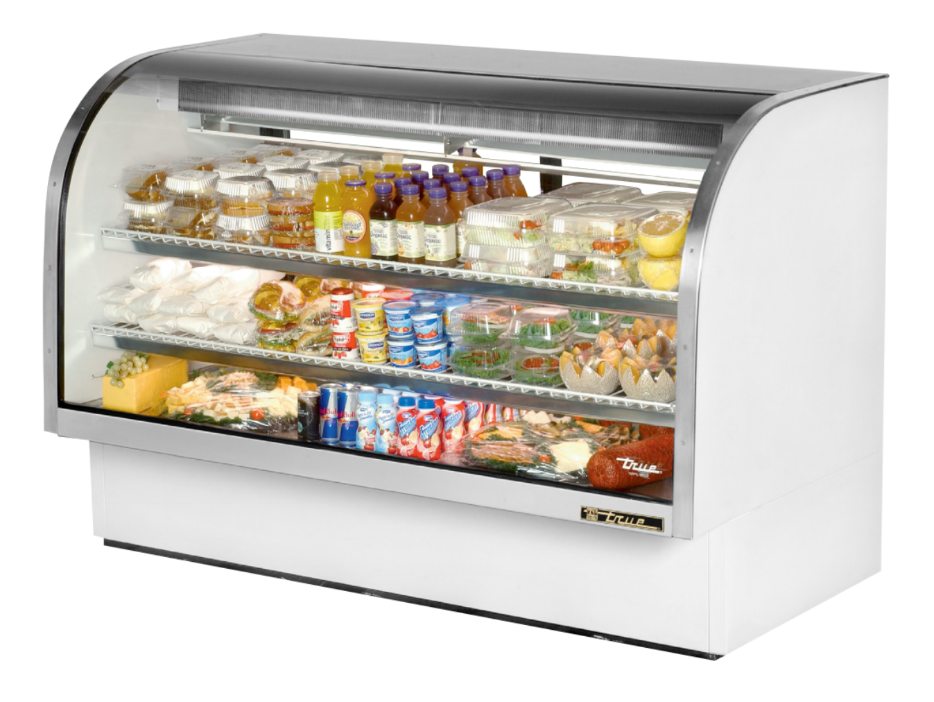 True TCGG-72-LD Refrigerated Deli Display Case, 72 1/4" Wide, 2 Doors, 2 Shelves