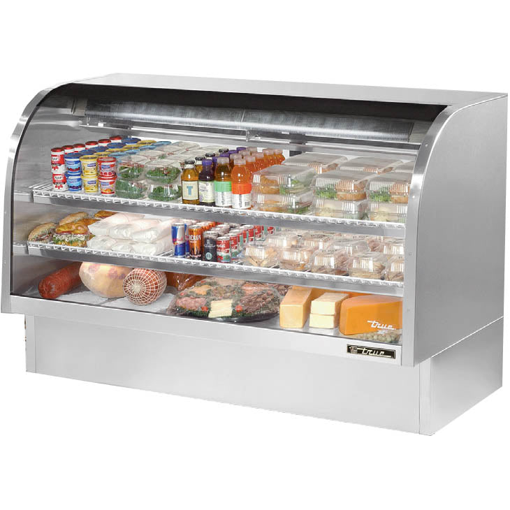 True TCGG-72-S-LD Refrigerated Deli Display Case, 72 1/4" Wide, 2 Doors, 2 Shelves